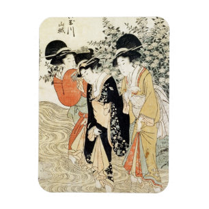 Three girls paddling in a river, from the 'Fashion Magnet