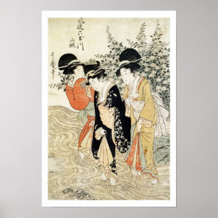 Three girls paddling in a river, from the 'Fashion Poster