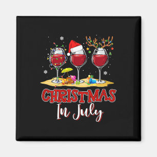 Three Gl Of Red Wine Funny Drinker Christmas In Ju Magnet