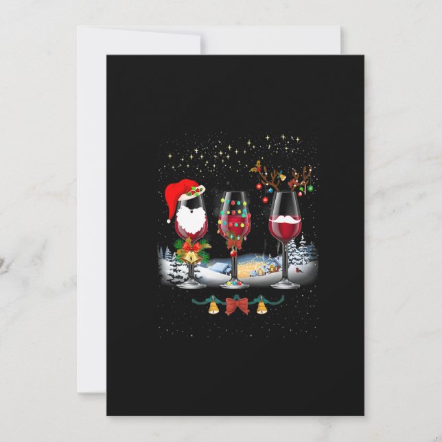 Three Glass Of Red Wine Funny Drinker Christmas Gi Save The Date (Front)