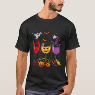 Three Glasses of Wines Funny Halloween Wine Lover T-Shirt