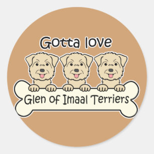 Three Glen of Imaal Terriers Classic Round Sticker