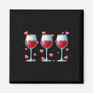 Three Gles Of Wine Valentine's Day Couple Funny Dr Magnet