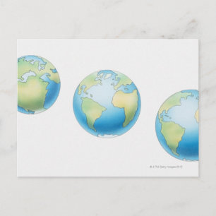 Three Globes Postcard