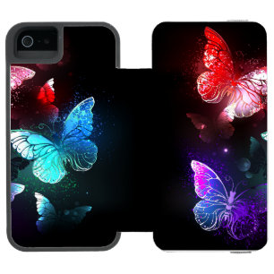 Three Glowing Butterflies on night background Incipio Watson™ iPhone 5 Wallet Case