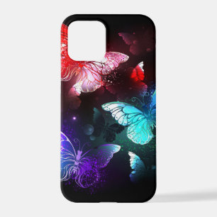 Three Glowing Butterflies on night background iPhone 12 Pro Case