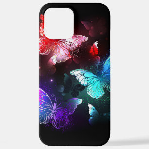 Three Glowing Butterflies on night background iPhone 12 Pro Max Case