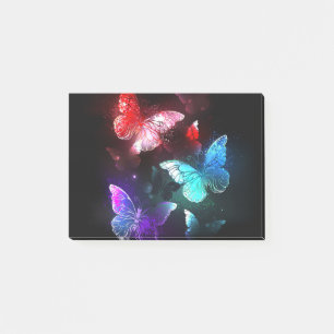 Three Glowing Butterflies on night background Post-it Notes