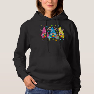 Three Gnome Autism Awareness Puzzle Piece Happy Ea Hoodie