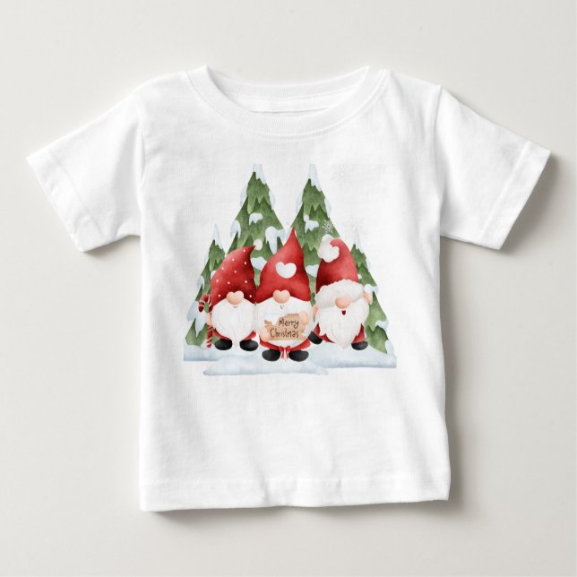 Three Gnome Christmas Baby T-Shirt (Front)