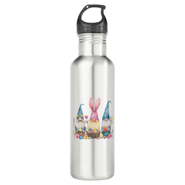 Three Gnome Easter Gnome Easter Egg T-Shirt 710 Ml Water Bottle (Front)