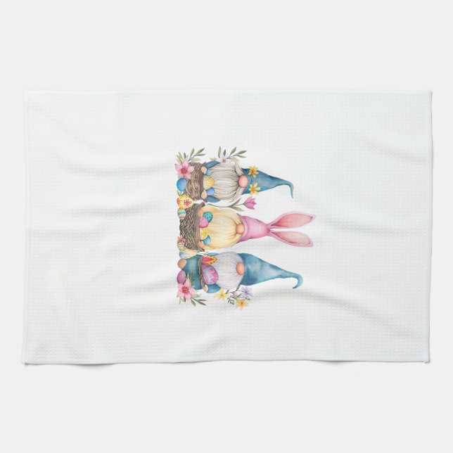 Three Gnome Easter Gnome Easter Egg T-Shirt Tea Towel (Horizontal)