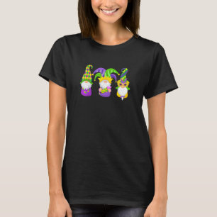 Three Gnome Mardi Gras Peace Love Funny Mardi Gras T-Shirt