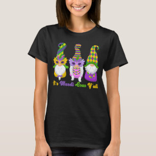 Three Gnome Mardi Gras Peace Love Mardi Gras Carn T-Shirt