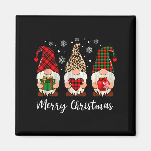 Three Gnome Shirt For Women Merry Christmas Buffal Magnet