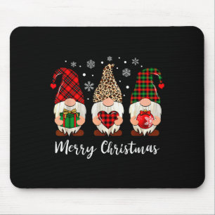 Three Gnome Shirt For Women Merry Christmas Buffal Mouse Pad