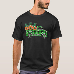 Three Gnome Truck Buffalo Plaid Happy St Patrick's T-Shirt