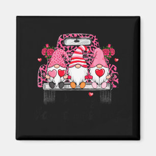 Three Gnomes And Leopard Truck Happy Valentine's D Magnet
