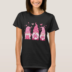 Three Gnomes Breast Cancer Awareness Support T-Shirt