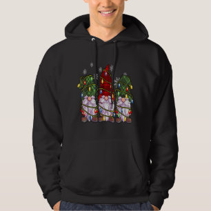 Three Gnomes Buffalo Plaid Red Christmas Hoodie