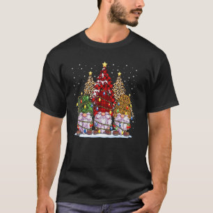Three Gnomes Buffalo Plaid Red Green Leopard Chris T-Shirt
