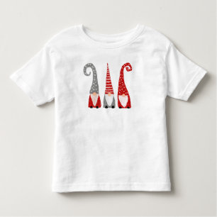 Three Gnomes Christmas Hand Drawn Holiday Funny Toddler T-Shirt