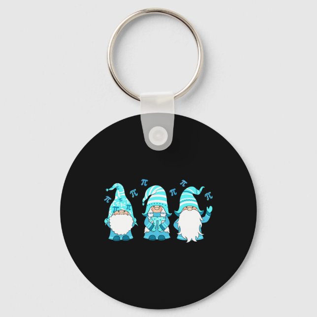 Three Gnomes Cute Happy Pi Day Math Number Lover M Key Ring (Front)