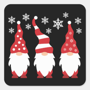Three Gnomes For The Holidays Square Sticker