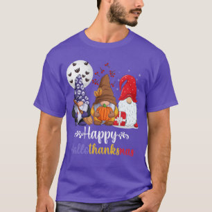 Three Gnomes Happy Halloween Fall Candy Corn Pumpk T-Shirt
