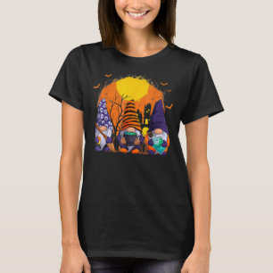 Three Gnomes Happy Halloween Fall Candy Corn Pumpk T-Shirt