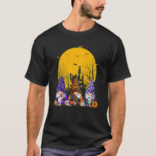 Three Gnomes Happy Halloween Fall Candy Corn Pumpk T-Shirt