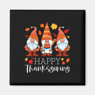 Three Gnomes Happy Thanksgiving Gnomes Fall Gnome Magnet