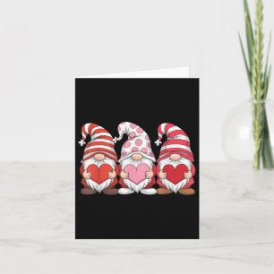 Three Gnomes Holding Heart Valentines Day For Wome Card