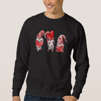 Three Gnomes Holding Hearts Valentines Day Sweatshirt