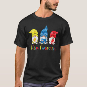 Three Gnomes Holding Puzzle Autism Awareness T-Shirt