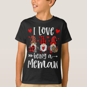 Three Gnomes I Love Being A Memaw Funny Valentines T-Shirt
