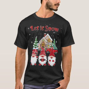 three gnomes in red let it snow apparel gnome chri T-Shirt