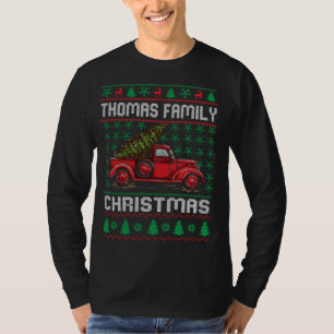 Three Gnomes in Red Truck Merry Christmas Tree Lig T-Shirt