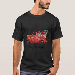 Three Gnomes In Red Truck With Merry Tree T-Shirt