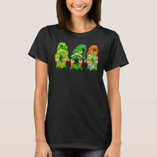 Three Gnomes Lucky Clover Leaf Shamrock St Patrick T-Shirt