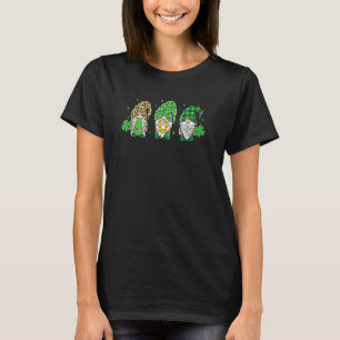 Three Gnomes Lucky Horseshoe Leopard Plaid St Patr T-Shirt
