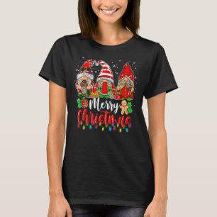 Three Gnomes Matching Family Merry Christmas Tree T-Shirt