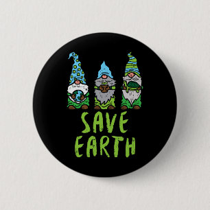 Three Gnomes Plant Turtle Save Earth Gardening Gar 6 Cm Round Badge
