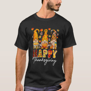 Three Gnomes Pumpkin Fall Season Autumn Happy Than T-Shirt
