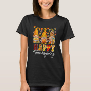 Three Gnomes Pumpkin Fall Season Autumn Happy Than T-Shirt