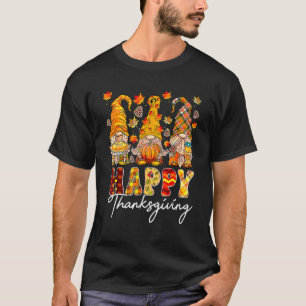Three Gnomes Pumpkin Fall Season Autumn Happy Than T-Shirt