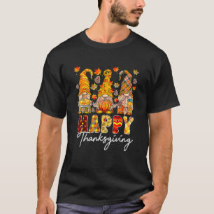 Three Gnomes Pumpkin Fall Season Autumn Happy Than T-Shirt