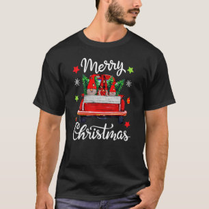 Three Gnomes Red Truck  Merry Christmas Tree 2 T-Shirt