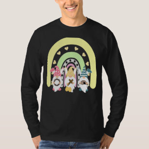 Three Gnomes Risen Leopard Rainbow Happy Easter 20 T-Shirt