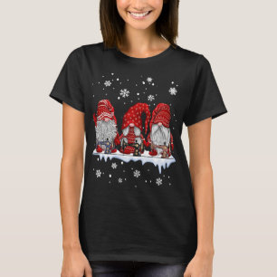 Three gnomes sewing and quilting christmas gift T-Shirt
